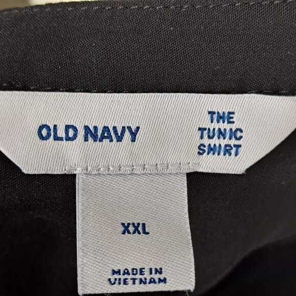 Old Navy Size XXL “The Tunic Shirt” Black Long Sleeve Round Collar Lightweight - Picture 10 of 13